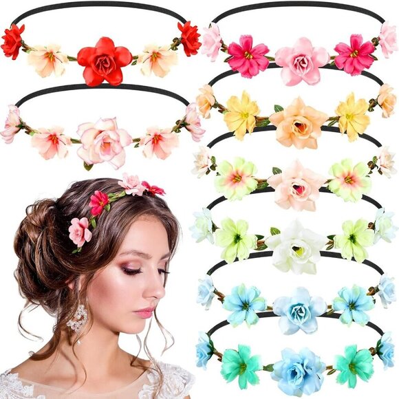 Multicolor Flower Headbands Women Gift Festival Wedding Party Accessories main image 6